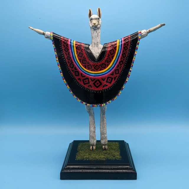 Andean Alpaca Spirit Statue Sculpture