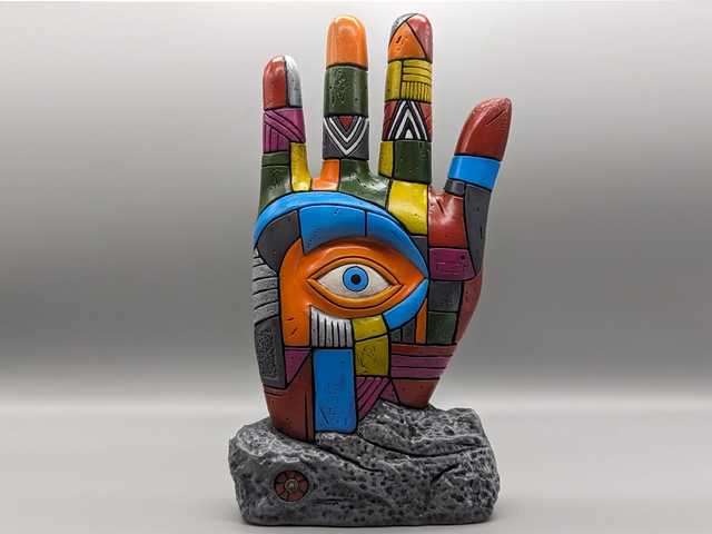 Eye of the Hand: Brutalist Vision 01 Statue Sculpture